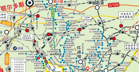 陕蒙煤矿高清分布图（鄂尔多斯、榆林）-2